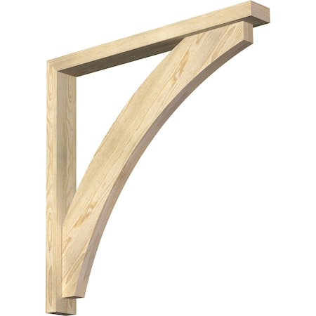 Ekena Millwork Thorton Block Rough Sawn Bracket w/ Offset Brace, Douglas Fir, 4"W x 36"D x 36"H BKT0402X36X36THR05RDF